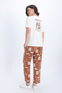 Zivame Harry Potter Knit Cotton Loungewear Set - Caremal Caf — thumbnail 4